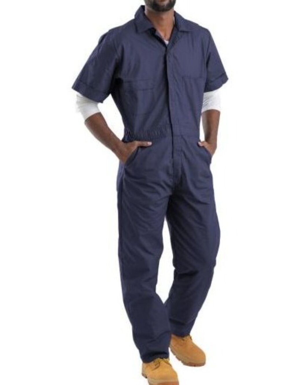 Berne Coverall Size XL Short 28" Inseam 46/48" Navy Short Sleeve NWT